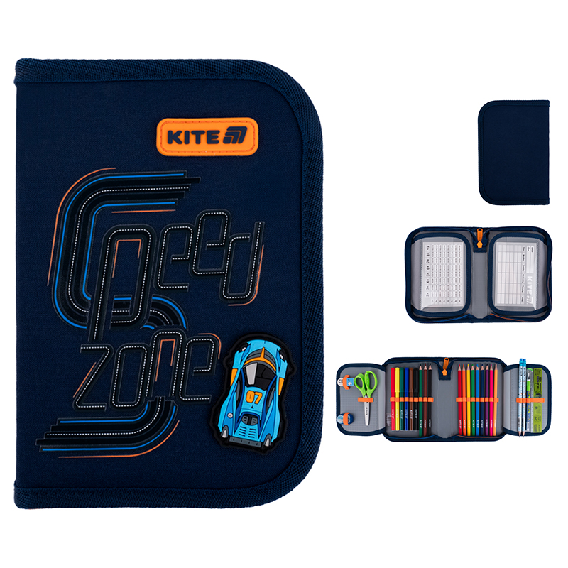 Пенал з наповненням Kite Speed Zone K25-622H-4, 1 відділення, 2 відвороти