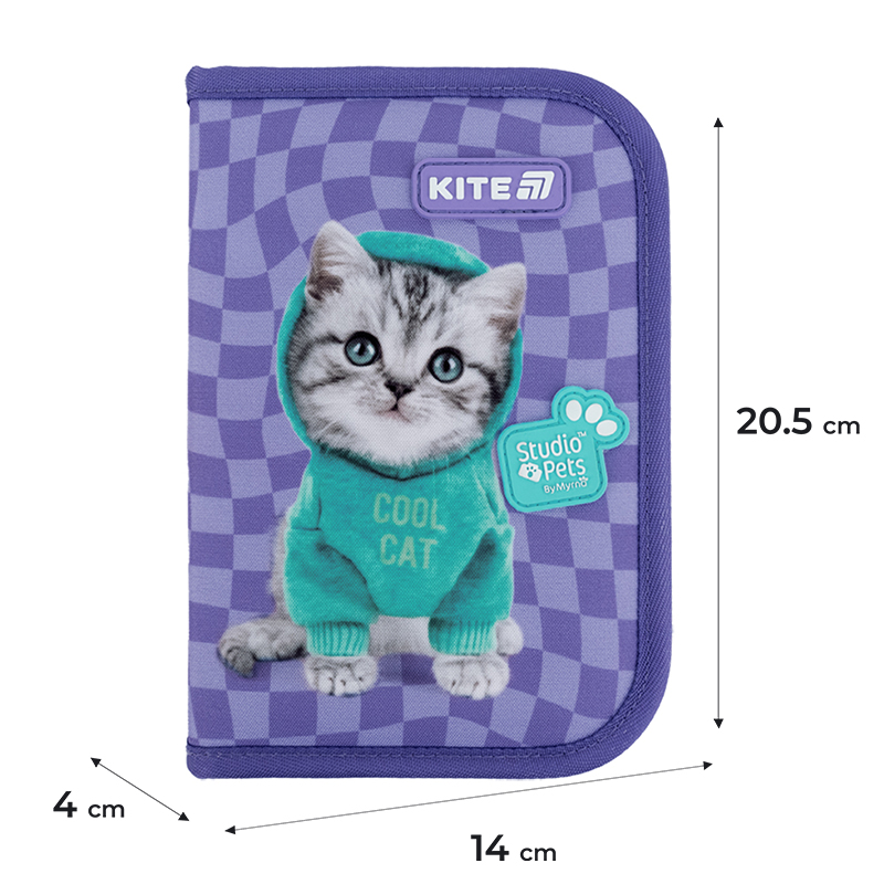 Пенал з наповненням Kite Studio Pets SP25-622H-2, 1 відділення, 2 відвороти. Фото 2