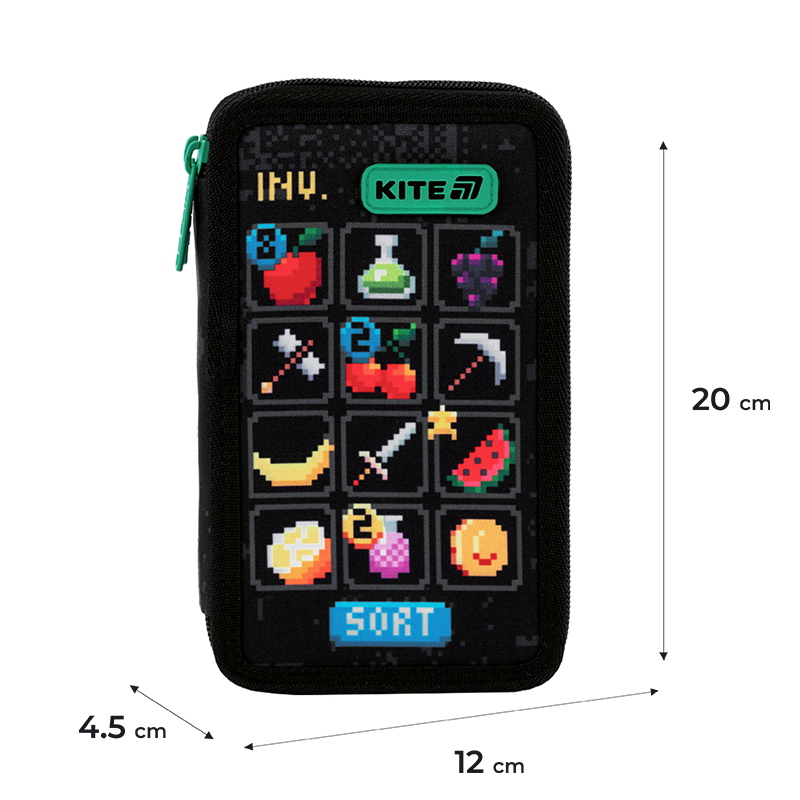 Пенал без наповнення Kite Pixel Game K25-623-2, 2 відділення. Фото 2