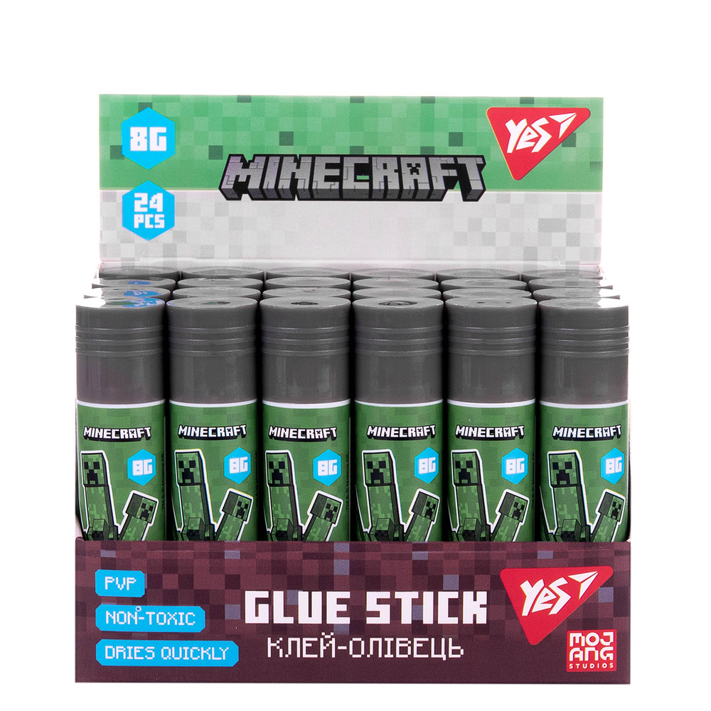 Клей-олівець Yes 8г PVP Minecraft 320303 (24 шт)