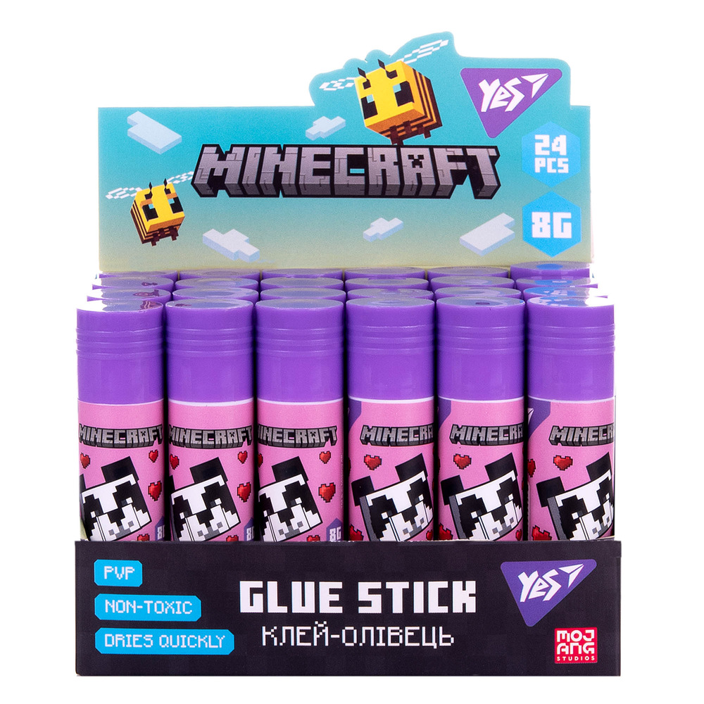 Клей-олівець Yes 8г PVP Minecraft Spring 320304 (24 шт)