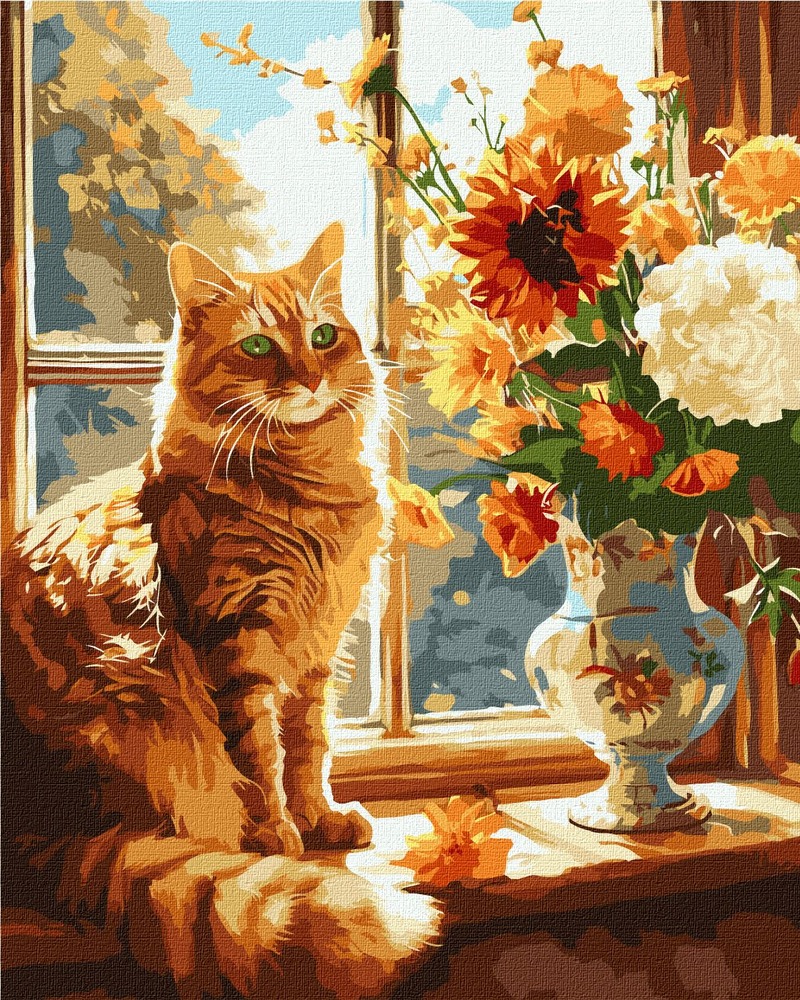 Ideyka Картина за номерами. Рудий котик  40х50 см
