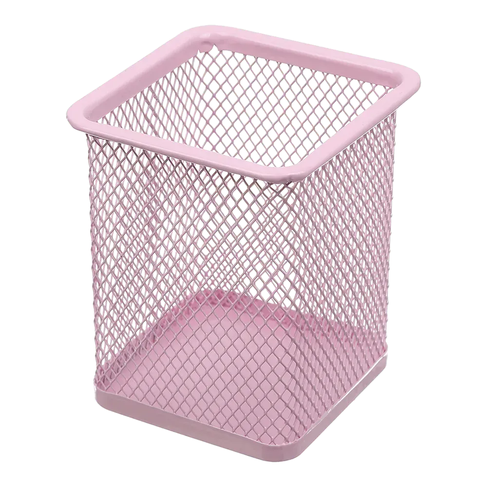 Підставка для ручок металева квадратна Buromax Pastel рожева BM.6201-10