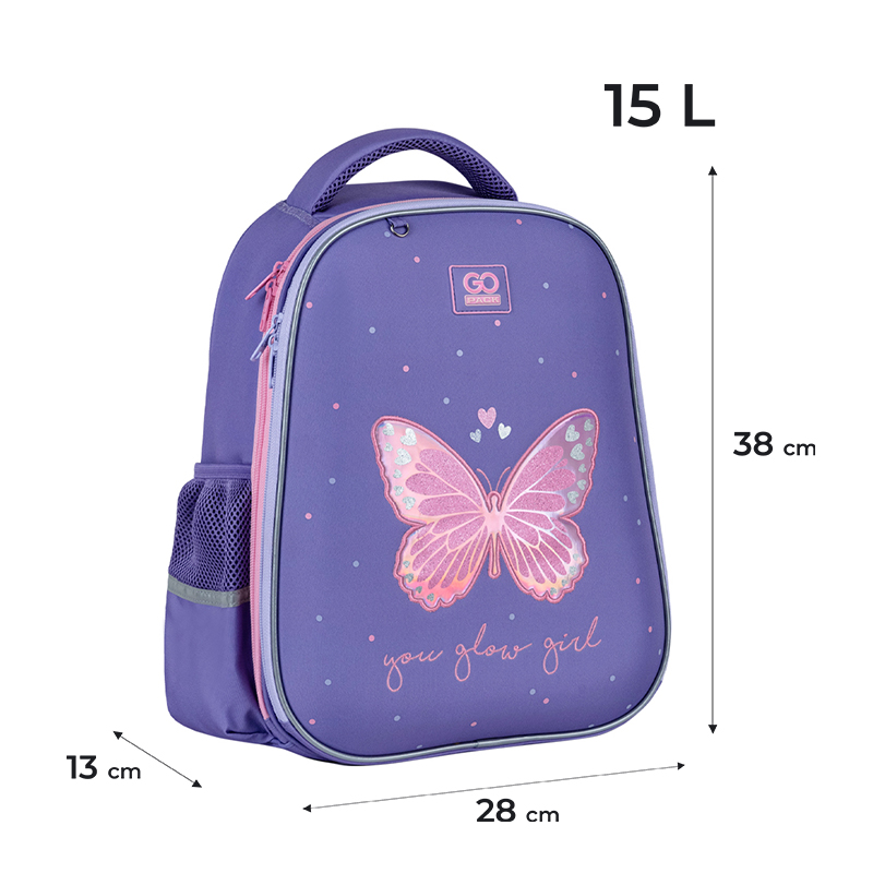 Рюкзак шкільний напівкаркасний GoPack Education Glowing GO25-165M-4. Фото 2