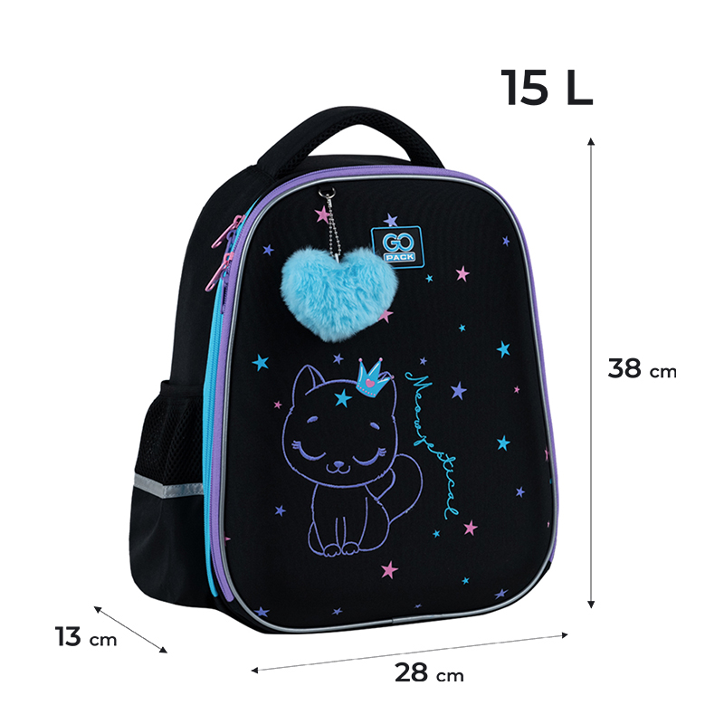 Рюкзак шкільний напівкаркасний GoPack Education Meowjestical GO25-165M-2. Фото 2