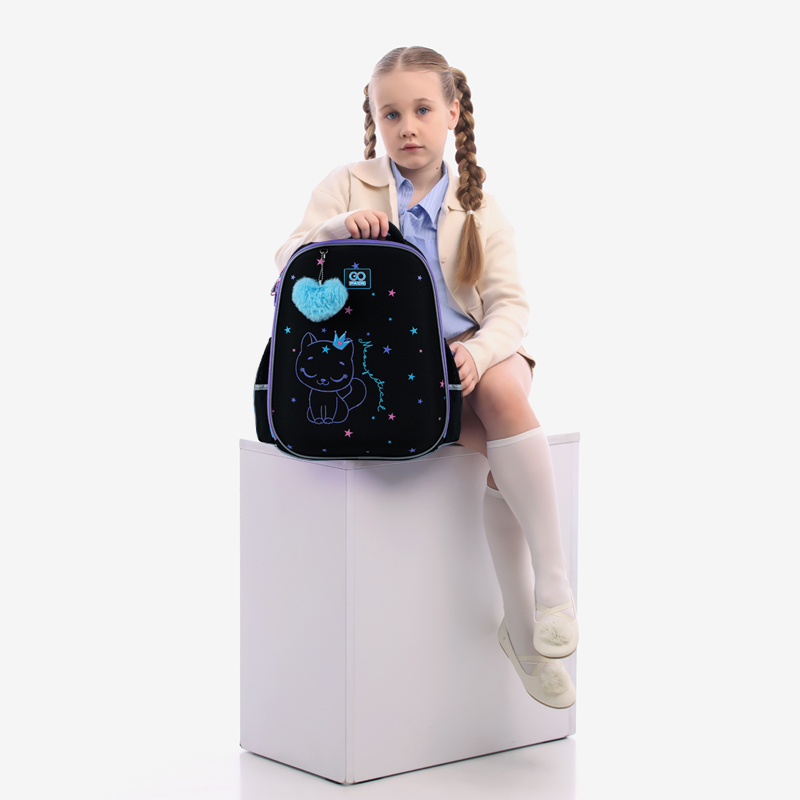 Рюкзак шкільний напівкаркасний GoPack Education Meowjestical GO25-165M-2. Фото 17