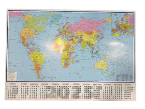 Карта Світу з календарем 2025
