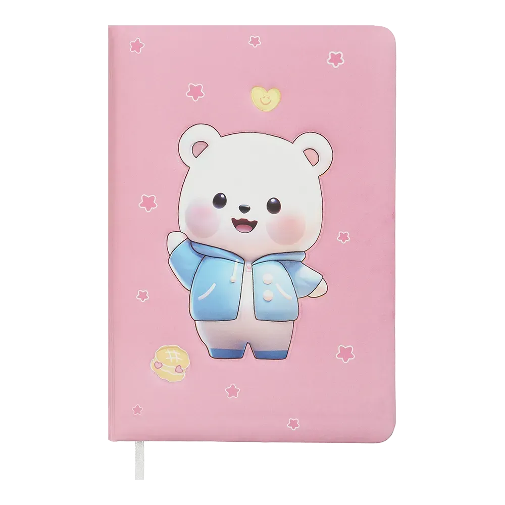 Блокнот ZiBi BEAR Bear 155x108 мм 80 аркушів у клітинку Soft PU обкладинка, рожевий ZB.12952