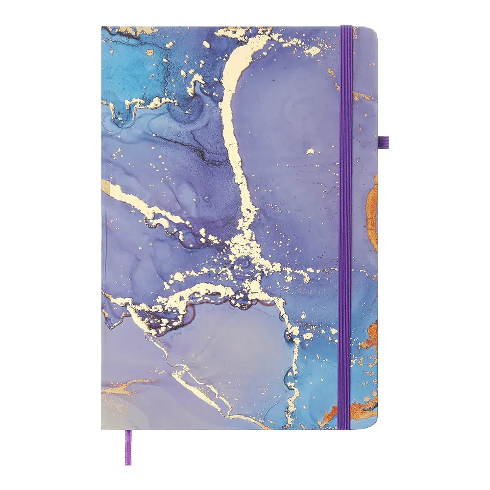 Записна книга Buromax Marble A5 96 аркушів в клітинку фіолетова BM.255121-07