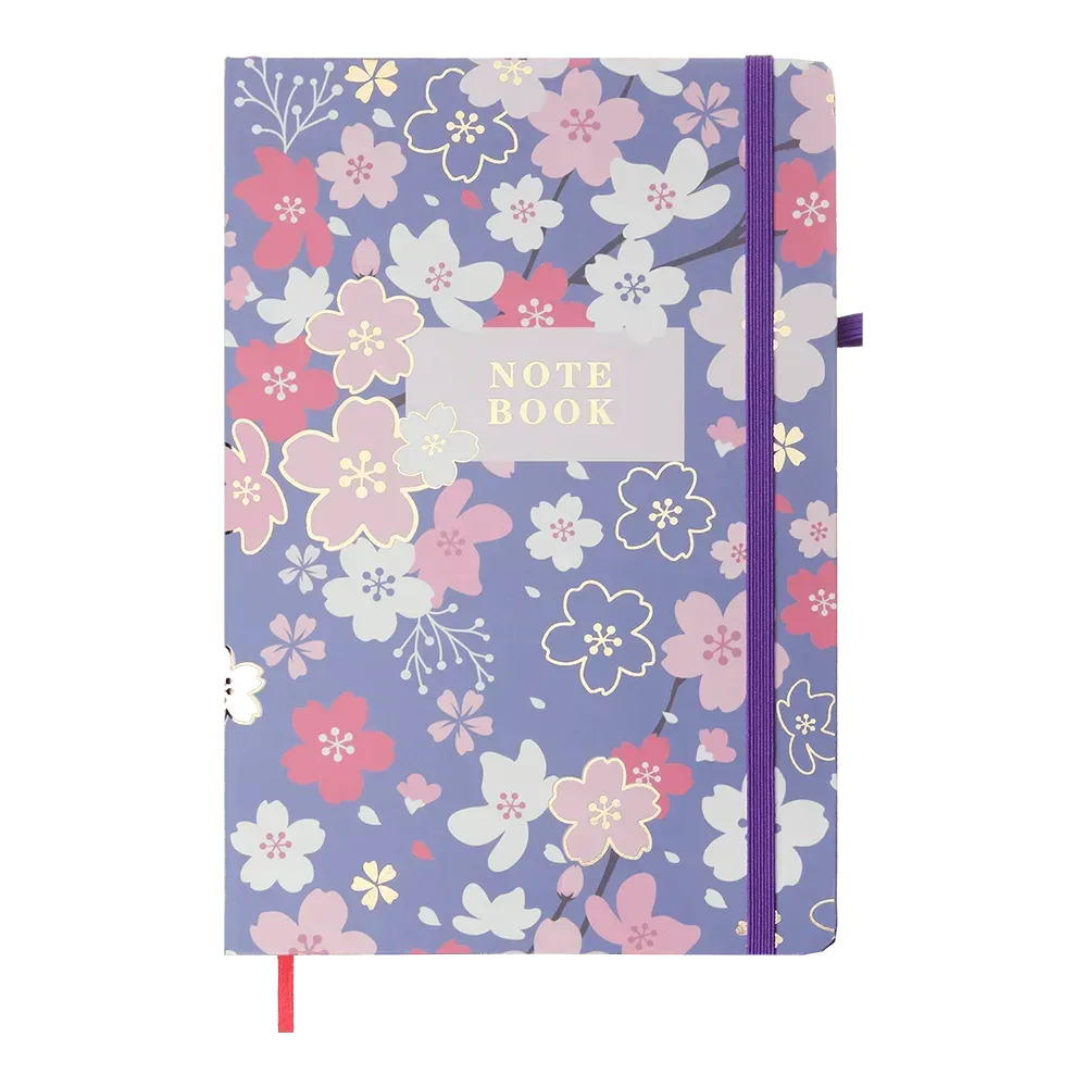 Записна книга Buromax Blossom A5 80 аркушів в клітинку фіолетова BM.255122-07
