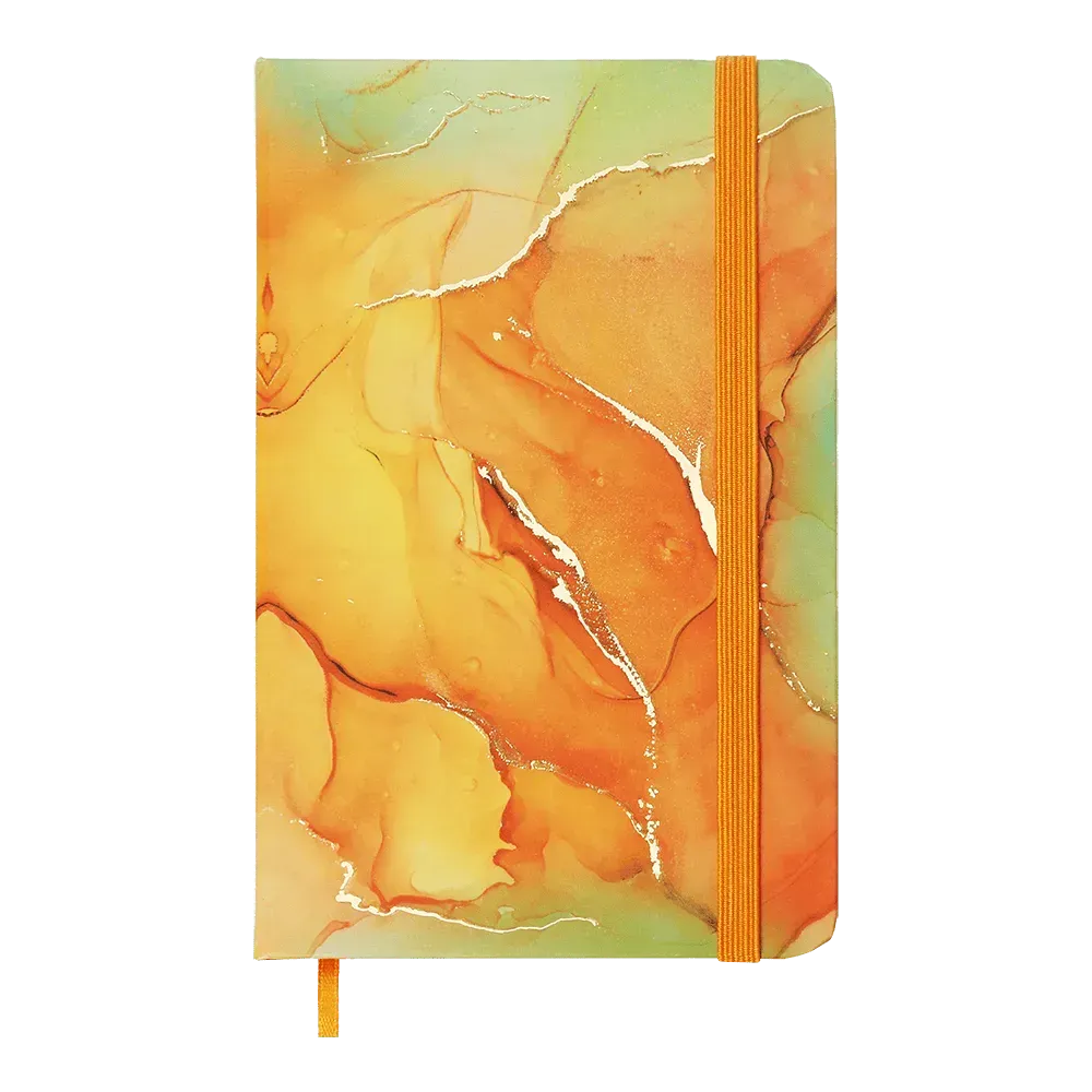 Записна книга Buromax Marble A5 80 аркушів в клітинку помаранчева BM.256101-11