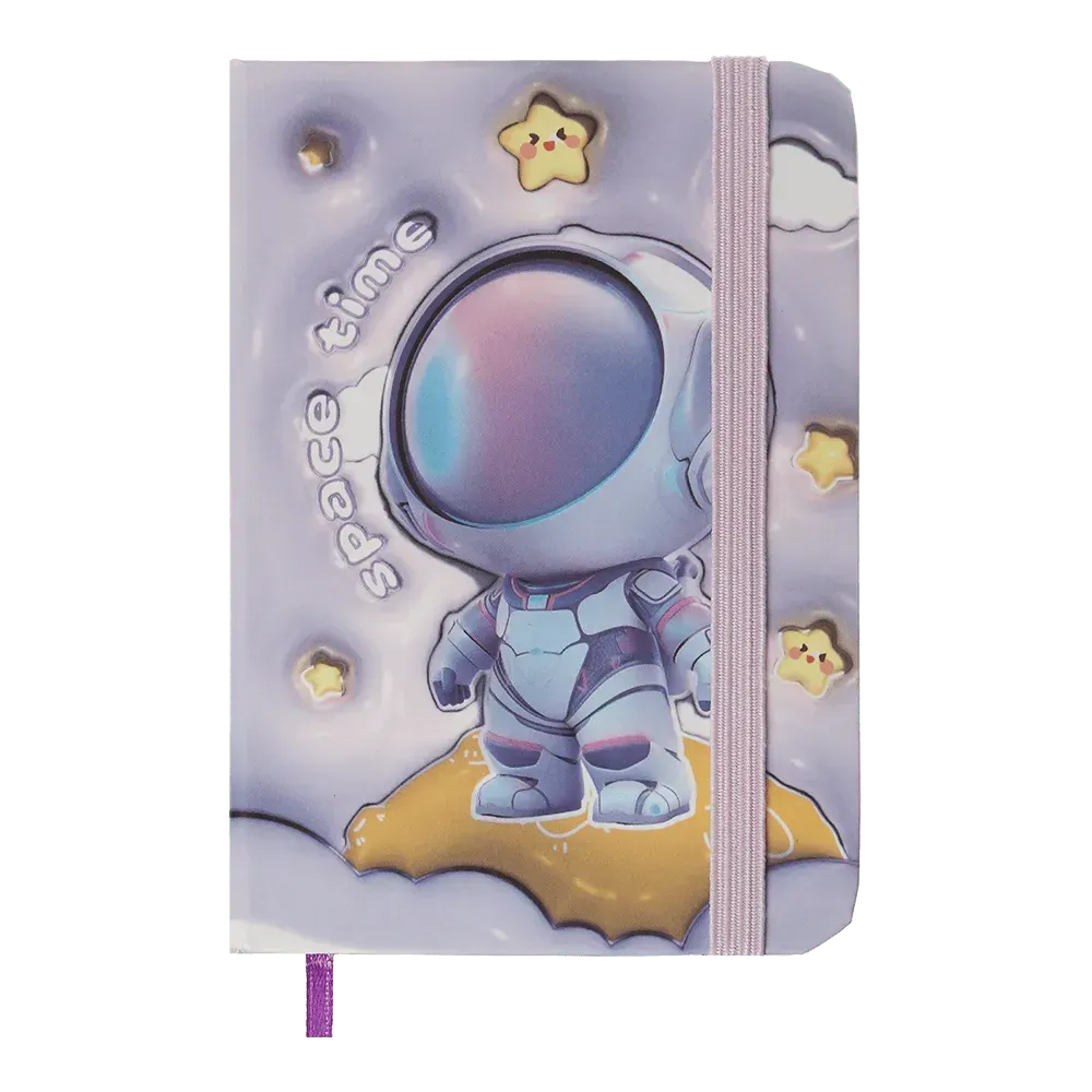 Книжка записна на гумці ZiBi ASTRONAUT А7 80 аркушів у клітинку тверда обкладинка ZB.117104