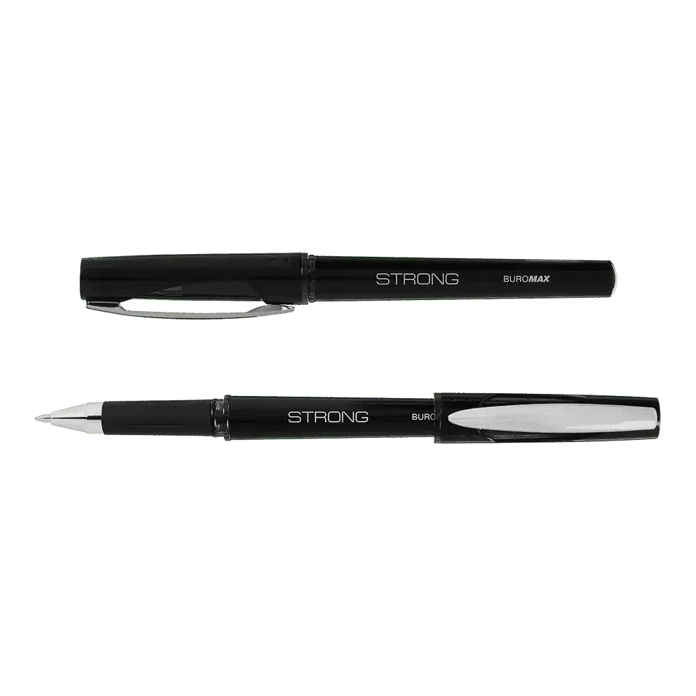 Ручка гелева Buromax Strong 0.7 мм чорне чорнило BM.8314-02. Фото 2