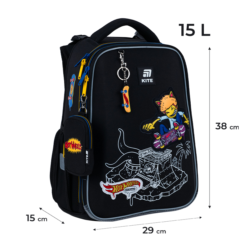 Рюкзак шкільний каркасний Kite Education Hot Wheels Skate HW25-531M. Фото 2