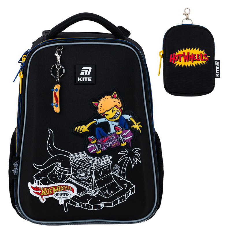 Рюкзак шкільний каркасний Kite Education Hot Wheels Skate HW25-531M. Фото 3