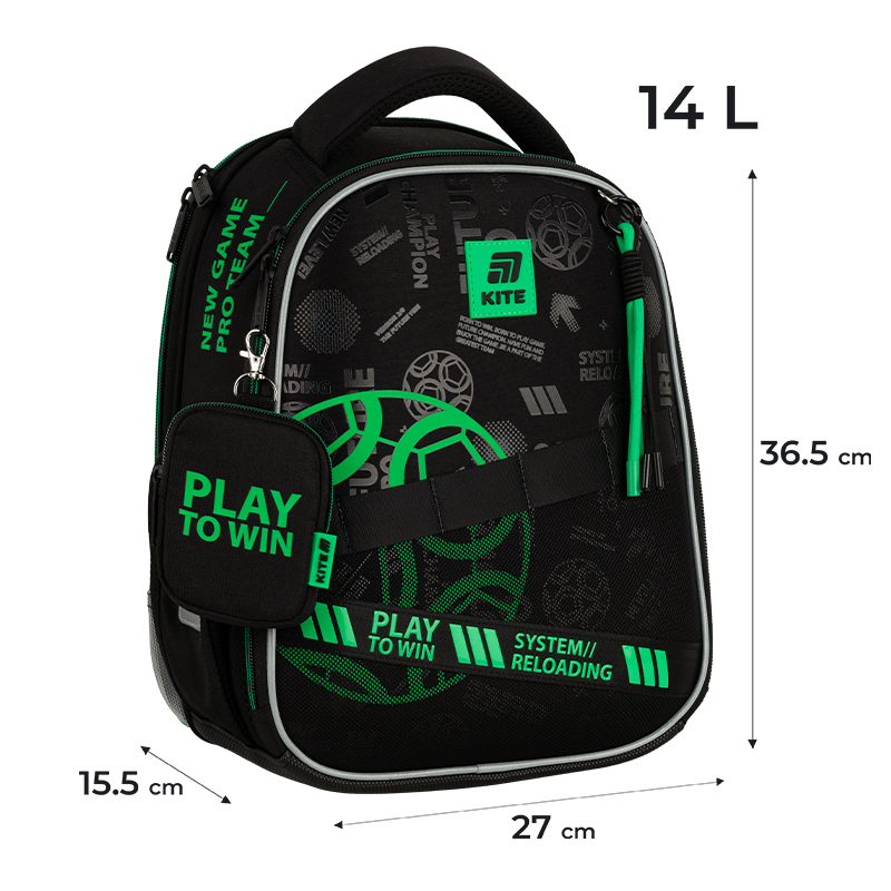 Рюкзак шкільний каркасний Kite Education Play&Win K25-555S-2. Фото 2