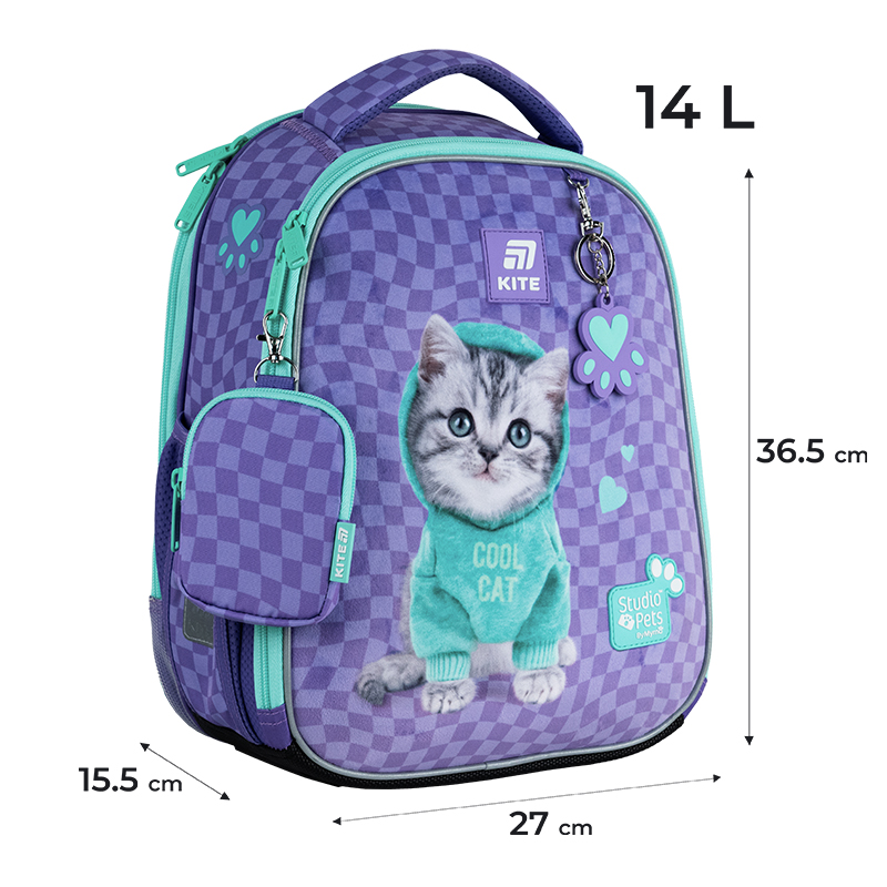 Рюкзак шкільний каркасний Kite Education Studio Pets SP25-555S-2. Фото 2