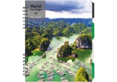 Блокнот Optima World Heritage B5, пластикова обкладинка, з розділювачами, 120 аркушів, клітинка O20356-24