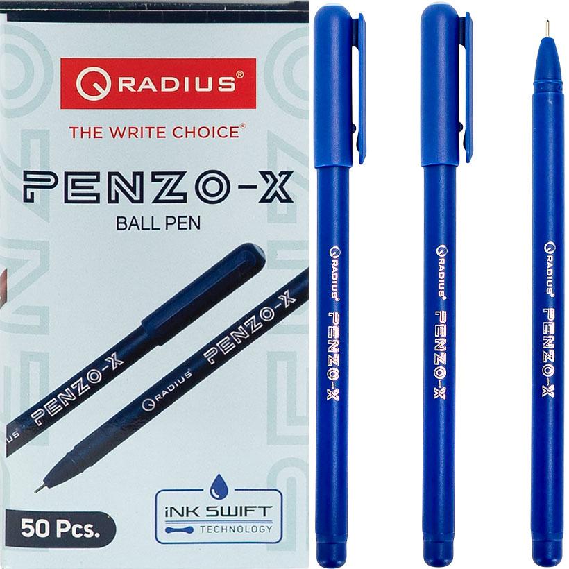 Ручка масляна Radius PENZO-X 1000 м синя (50 шт)