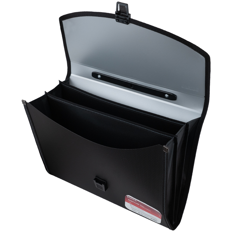 Портфель Axent 1606-01-A, А4, 3 відділення, чорний+сірий. Фото 2