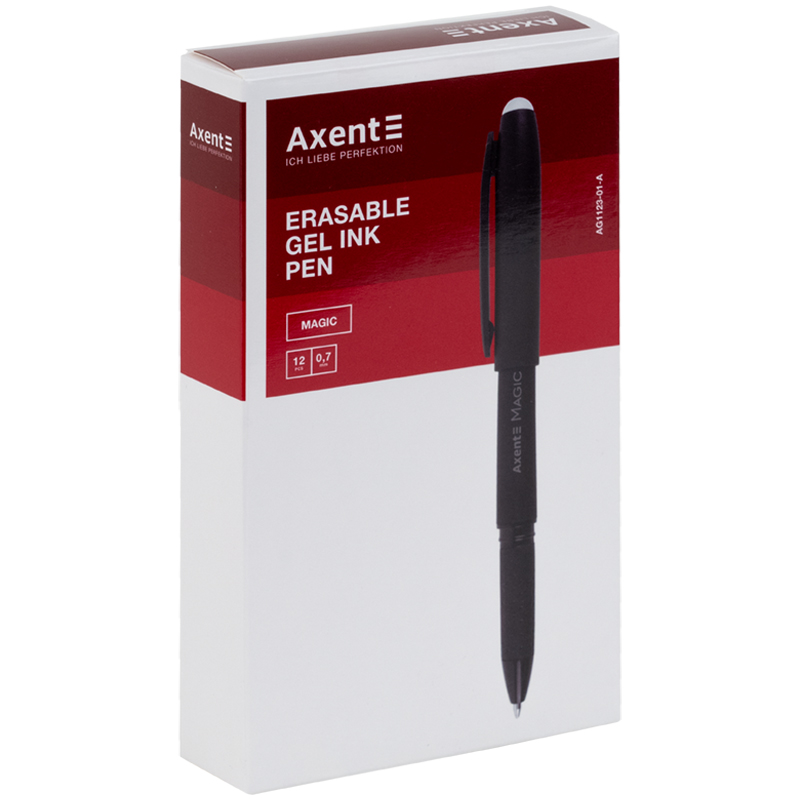 Ручка гелева пиши-стирай Axent Magic AG1123-01-A, 0.7 мм, чорна. Фото 3