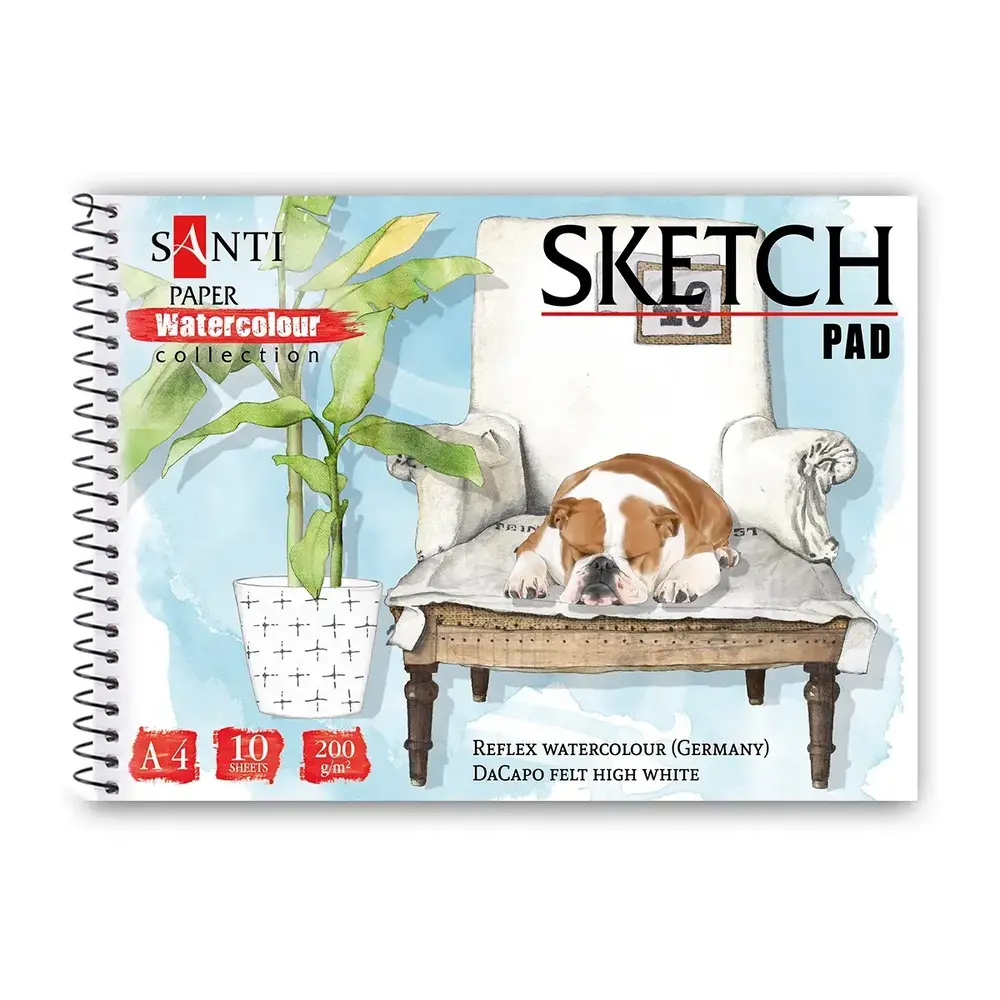 Альбом для акварелі SANTI Animals А4 Paper Watercolour Collection 10 аркушів  130516