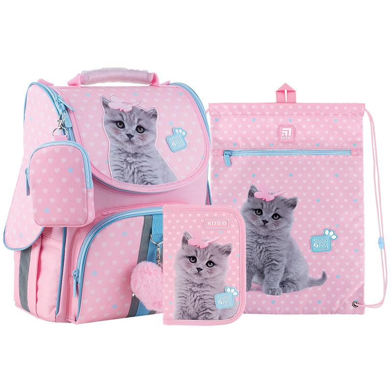 Шкільний набір Kite Studio Pets SET_SP24-501S (рюкзак, пенал, сумка)