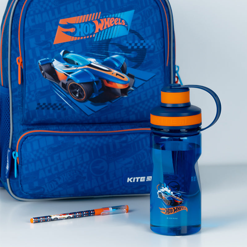 Пляшечка для води Kite Hot Wheels HW24-397, 500 мл, синя. Фото 9