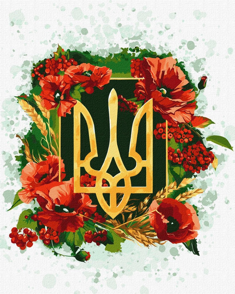 Ideyka Картина за номерами. Квітучий тризуб 40х50 см