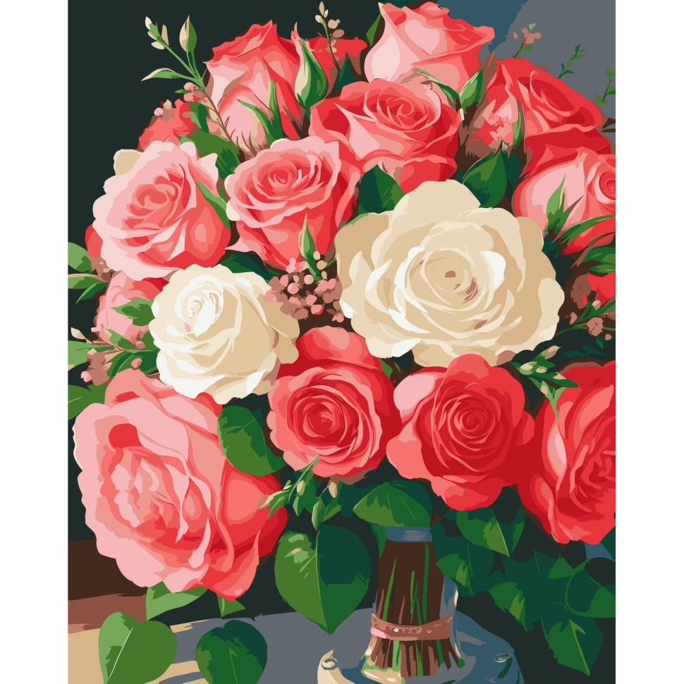 ArtCraft Картина за номерами. Квіти кохання 40х50 см