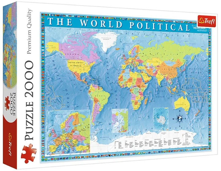 Пазли Trefl 2000 елементів - Політична карта світу 27099