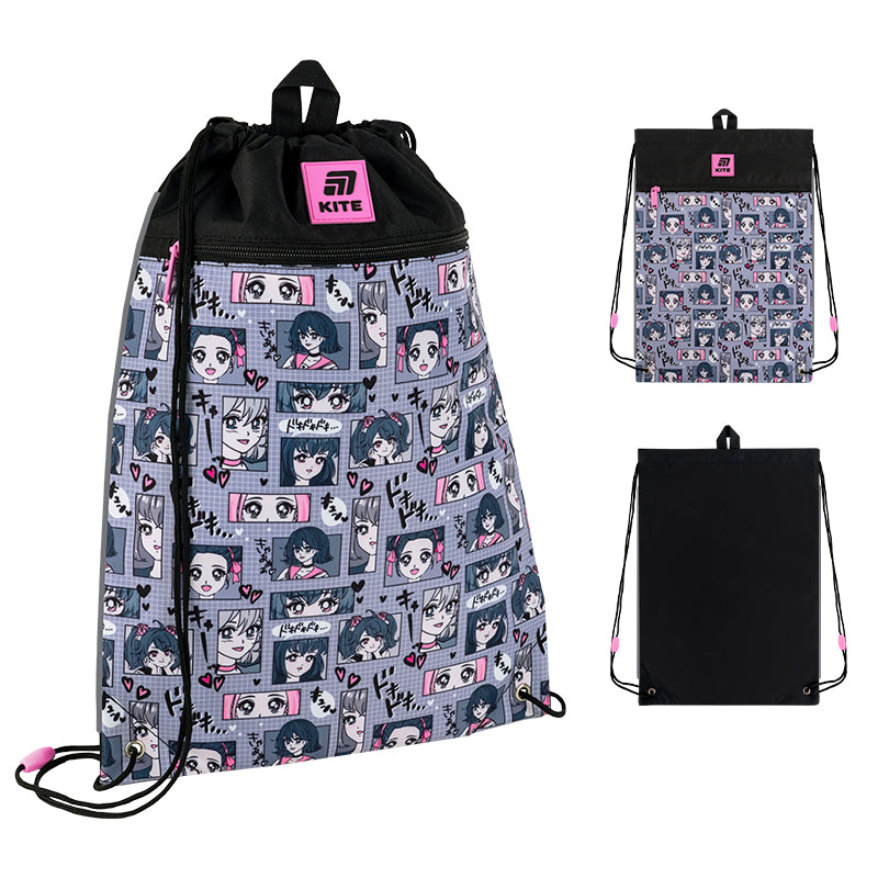 Сумка для взуття з кишенею Kite Anime Girl K25-601M-9