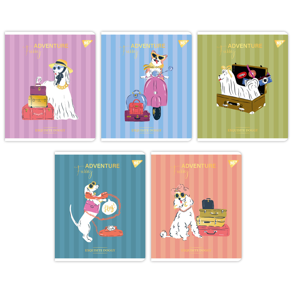 Зошит шкільний YES Exquisite doggy А5 48 аркушів клітинка 767548