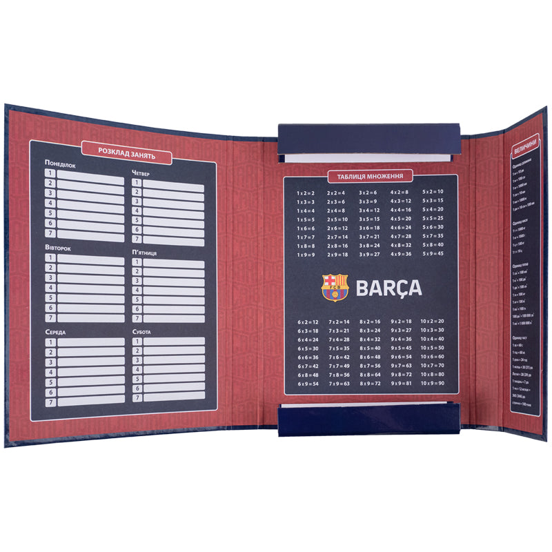 Папка для зошитів на гумці Kite FC Barcelona BC25-210, картон. Фото 4