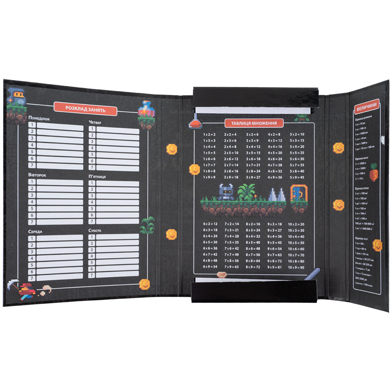Папка для зошитів на гумці Kite Pixel Game K25-210-2, картон. Фото 4