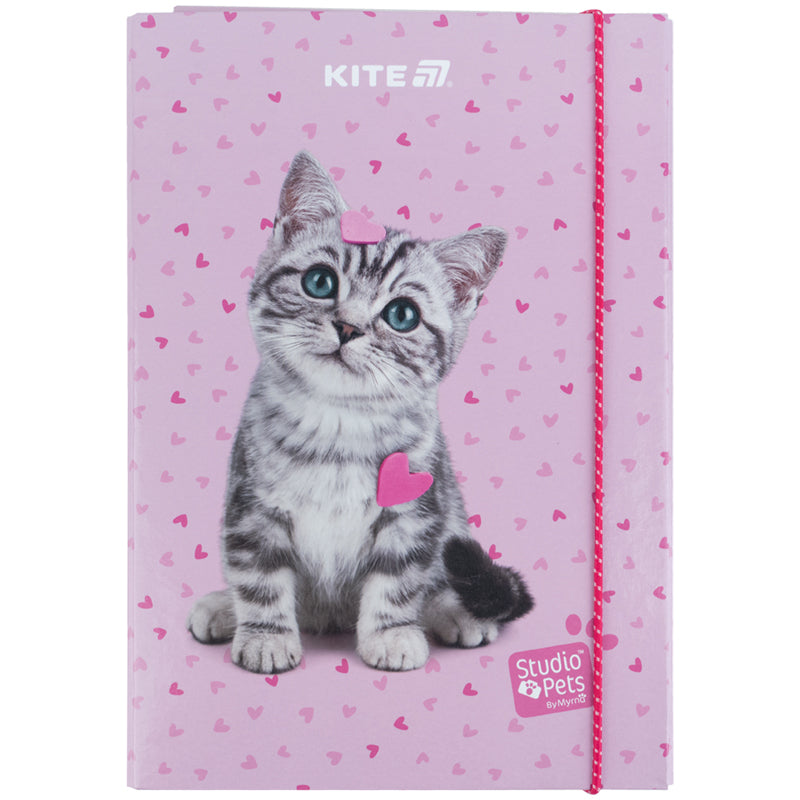 Папка для зошитів на гумці Kite Studio Pets SP25-210, картон. Фото 2
