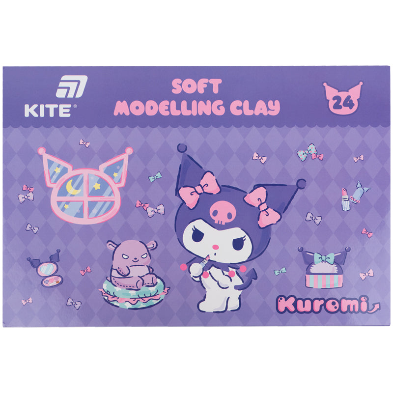 Пластилін восковий Kite Kuromi HK24-089, 24 кольори, 480 г
