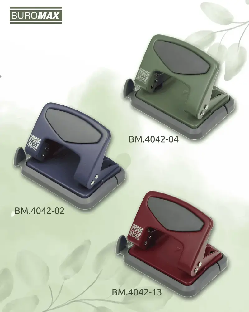 Діркопробивач металевий до 25 аркушів Buromax Morandi Style бордовий BM.4042-13. Фото 3