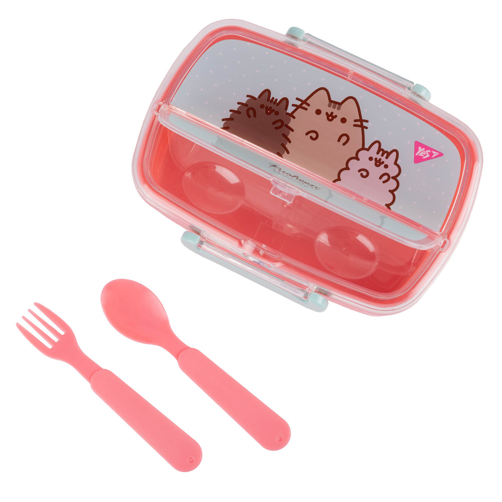 Ланчбокс Yes Pusheen з приладдям, рожево-блакитний 750 мл 708371. Фото 4
