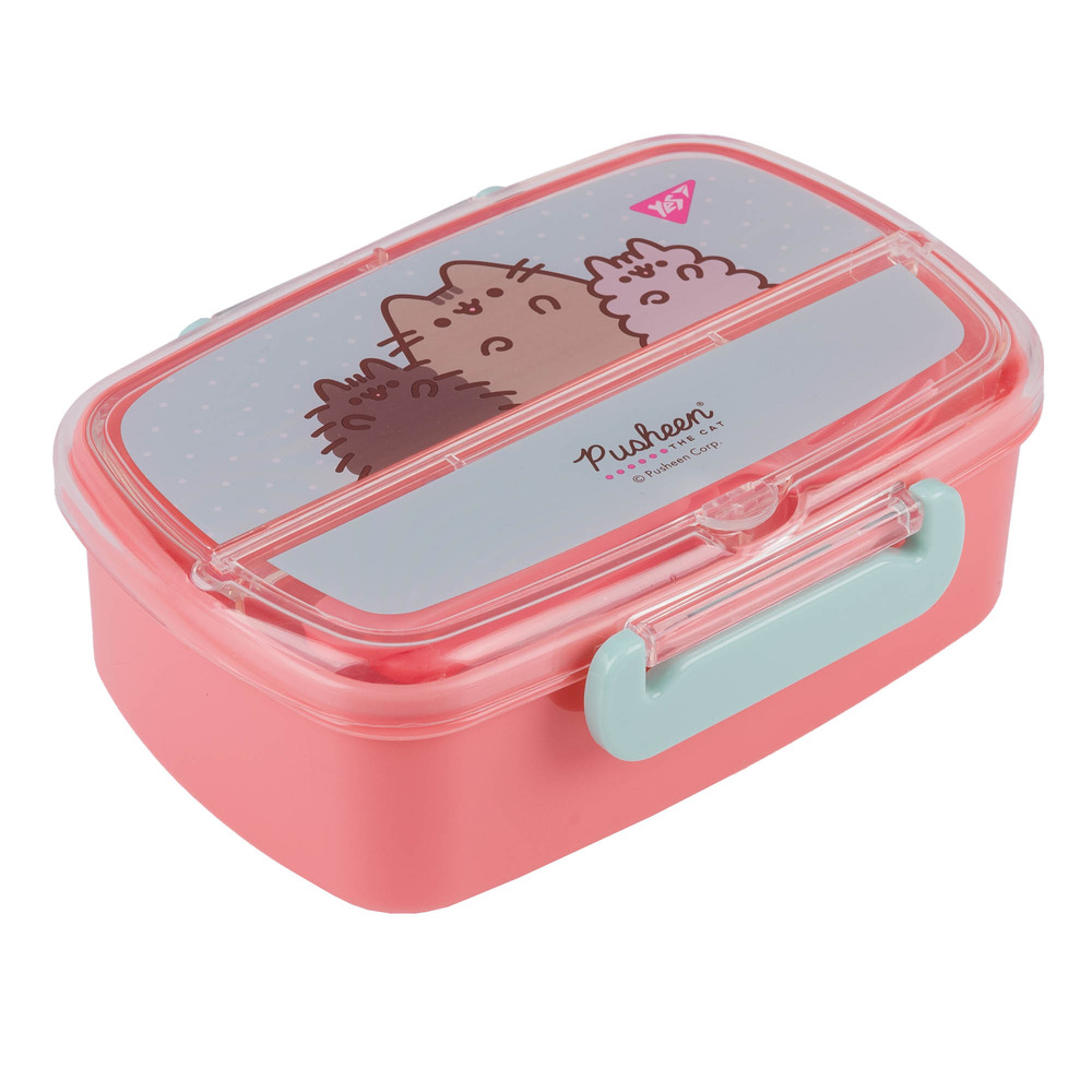 Ланчбокс Yes Pusheen з приладдям, рожево-блакитний 750 мл 708371