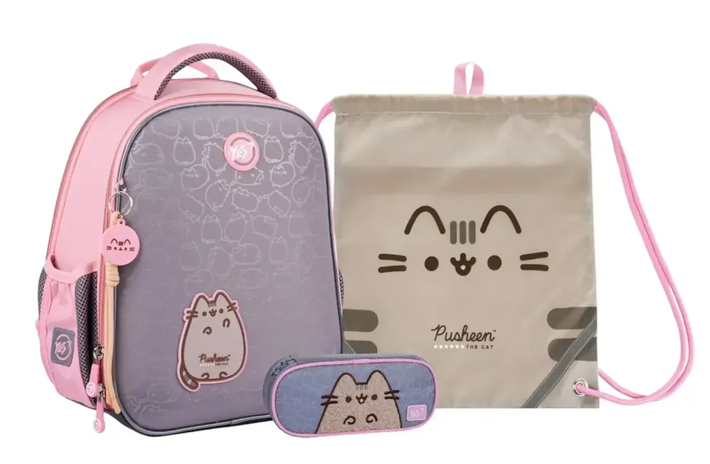 Набір колекційний YES H-100 Pusheen Fatty (рюкзак, сумка для взуття, пенал) 550108