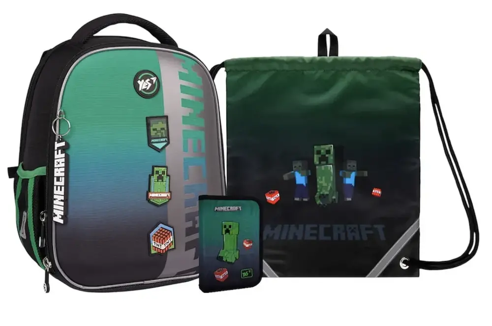 Набір колекційний YES H-100 Minecraft Icons (рюкзак, сумка для взуття,пенал) 550124