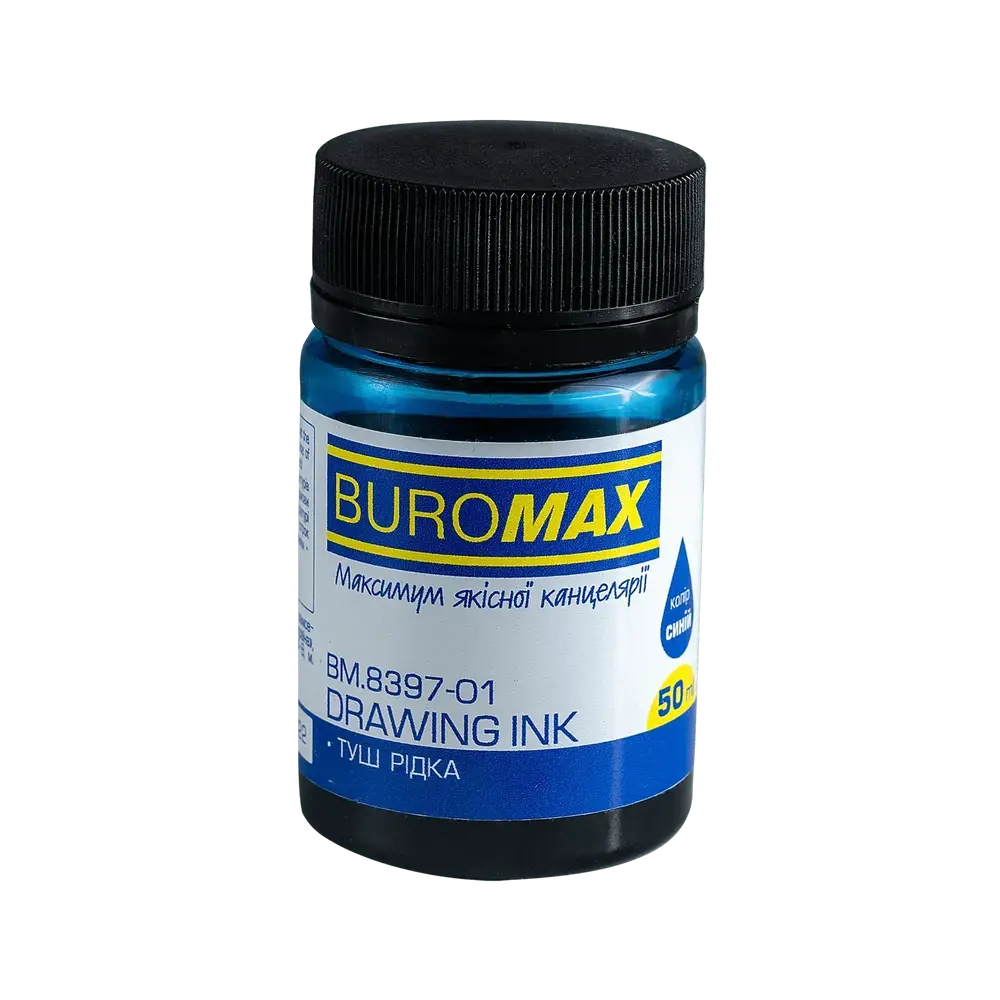 Туш рідка для креслення Buromax 50 мл синя BM.8397-01