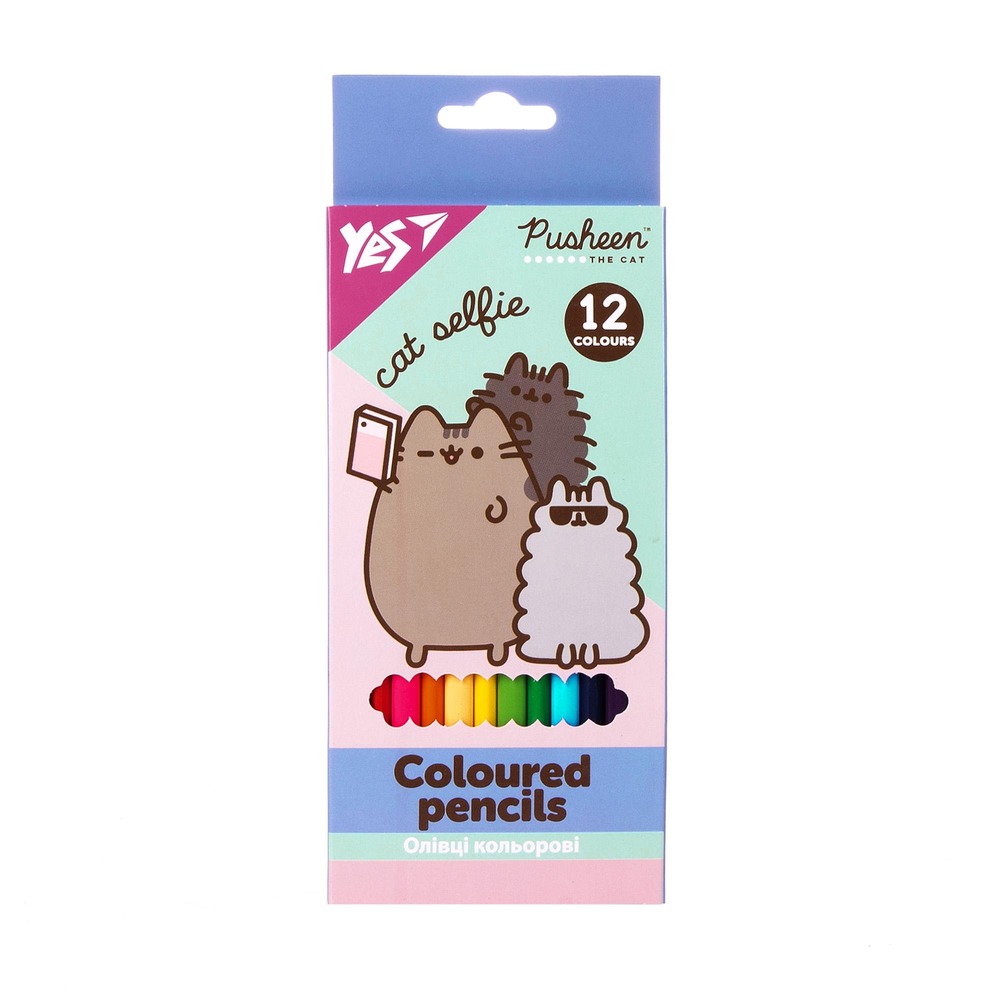 Олівці кольорові Yes 12 кольорів Pusheen 290761