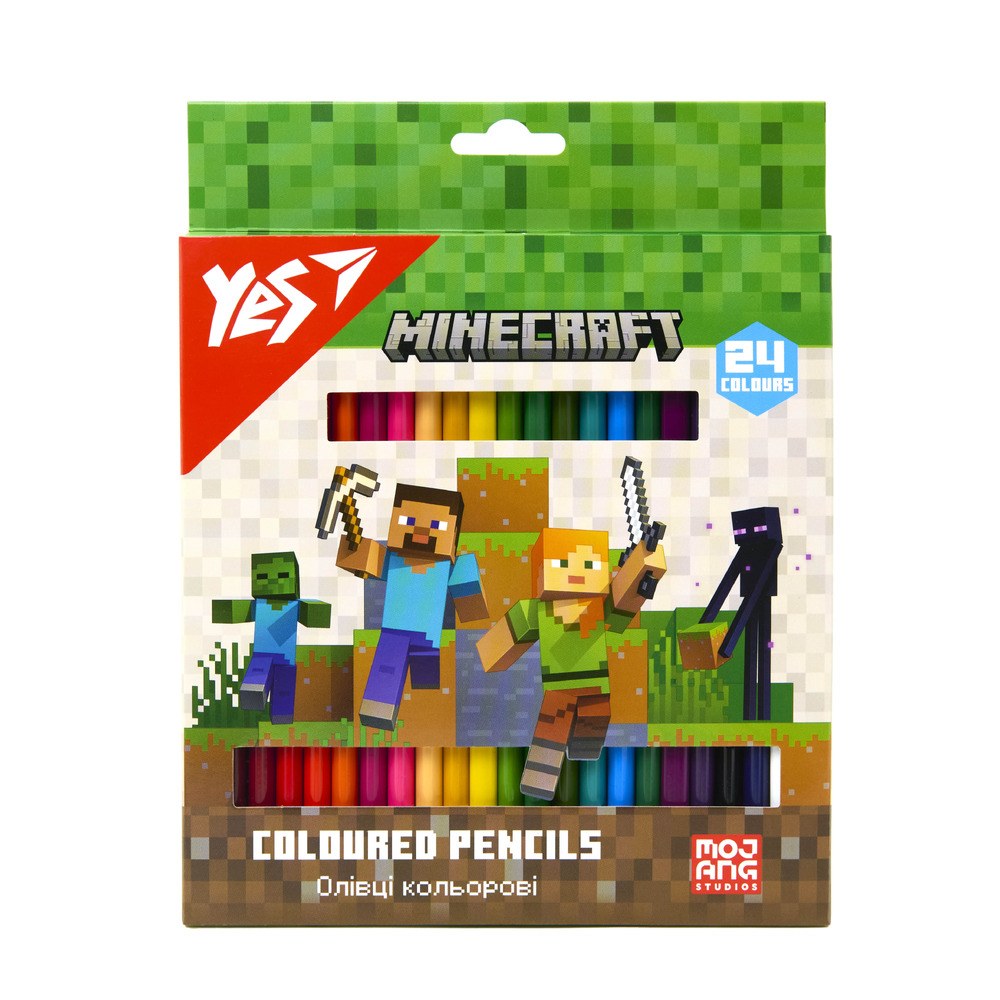 Олівці кольорові Yes 24 кольори Minecraft 290770