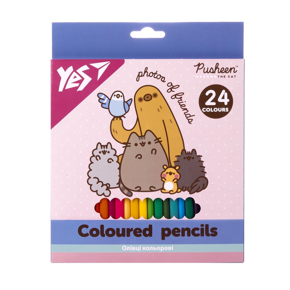 Олівці кольорові Yes 24 кольори Pusheen 290771