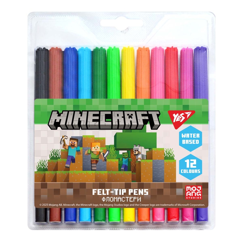 Фломастери Yes Minecraft 12 кольорів 650567