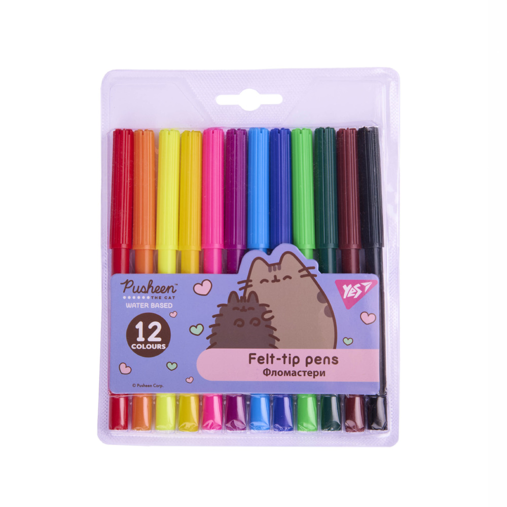 Фломастери Yes Pusheen 12 кольорів 650568