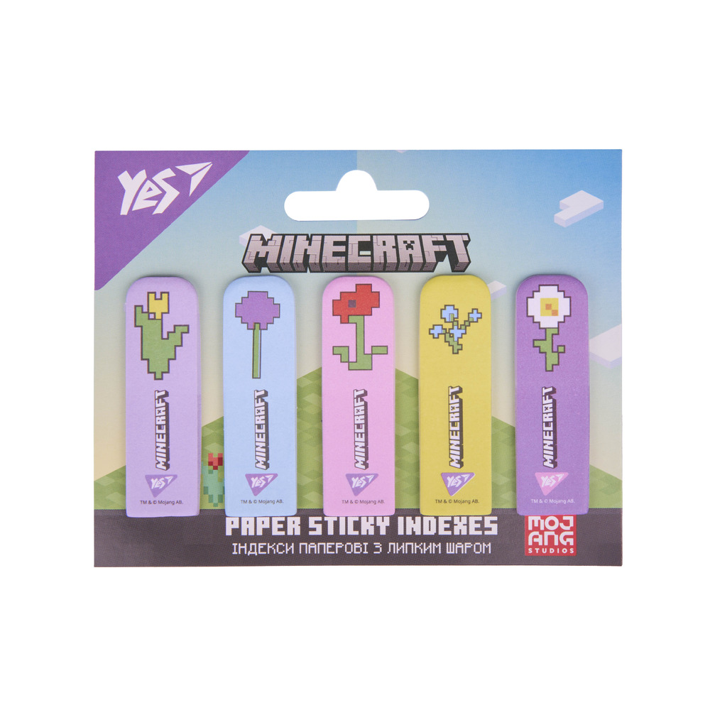 Індекси паперові Yes Minecraft.Spring 55x22мм 100 шт 5x20 170439