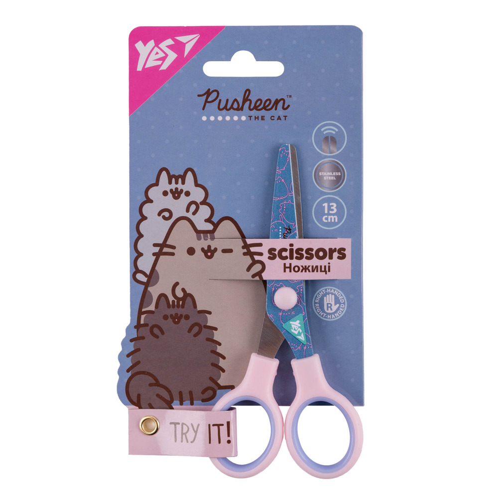 Ножиці Yes Pusheen 13 см з принтом на лезі 480468